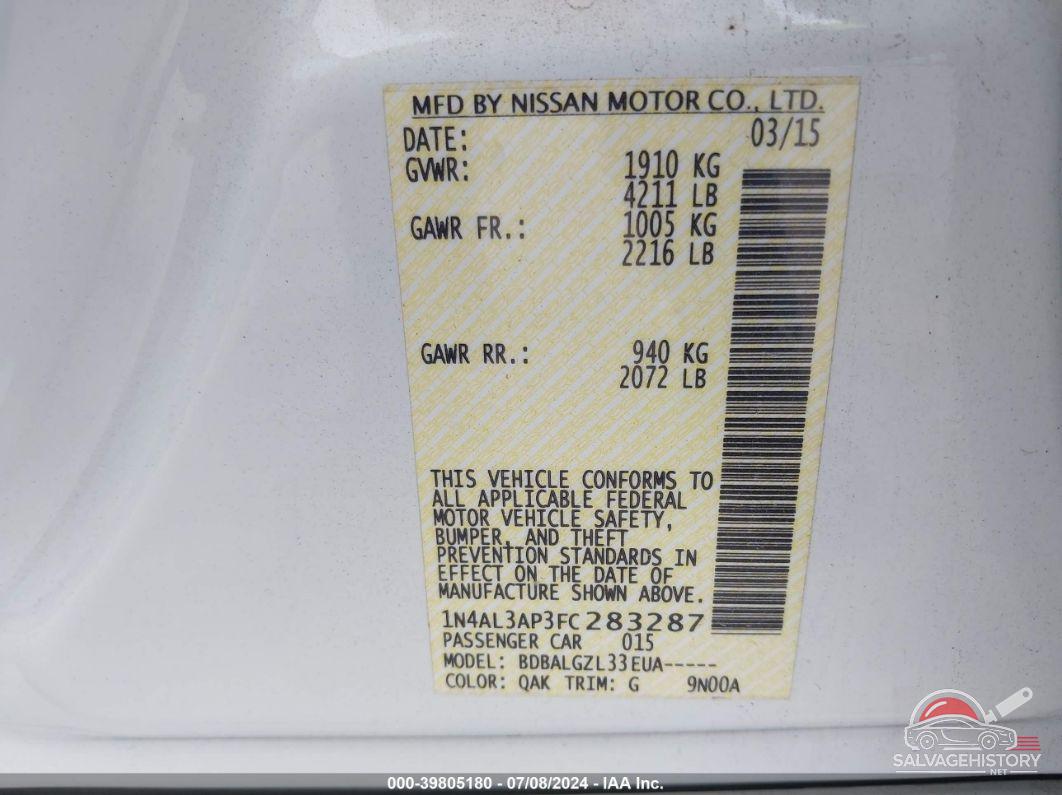 1N4AL3AP3FC283287 2015 NISSAN ALTIMA photo no. 9