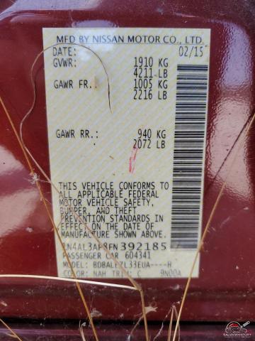 1N4AL3AP8FN392185 2015 NISSAN ALTIMA photo no. 13