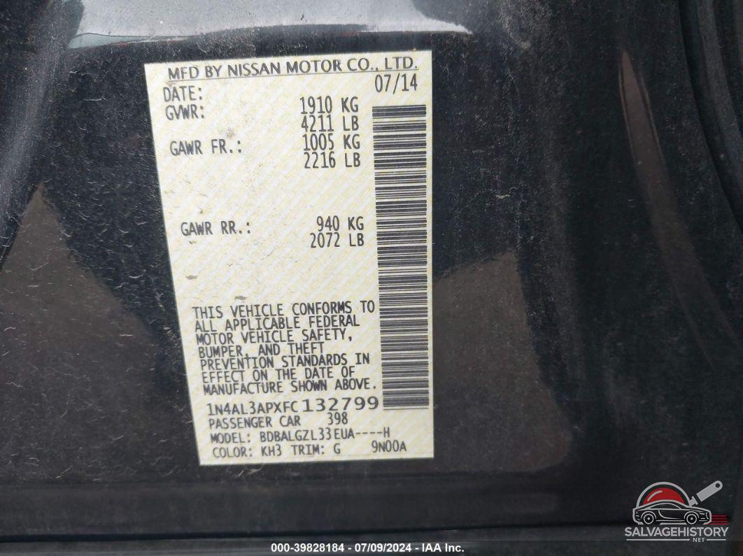 1N4AL3APXFC132799 2015 NISSAN ALTIMA photo no. 9