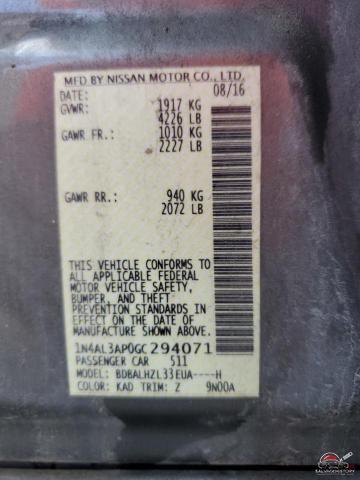 1N4AL3AP0GC294071 2016 NISSAN ALTIMA photo no. 12