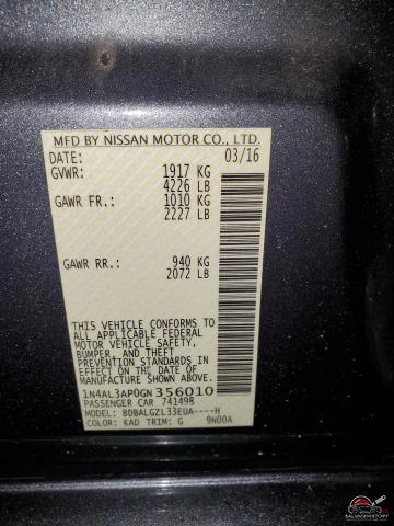1N4AL3AP0GN356010 2016 NISSAN ALTIMA photo no. 12