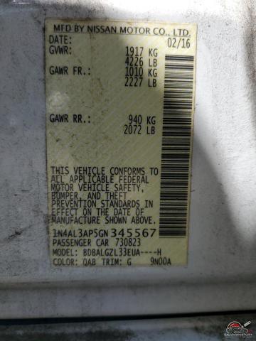 1N4AL3AP5GN345567 2016 NISSAN ALTIMA photo no. 12