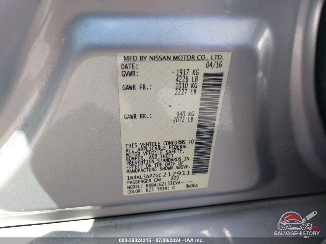 1N4AL3AP7GC217911 2016 NISSAN ALTIMA photo no. 9