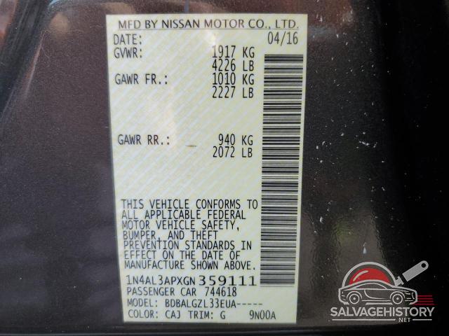 1N4AL3APXGN359111 2016 NISSAN ALTIMA photo no. 13