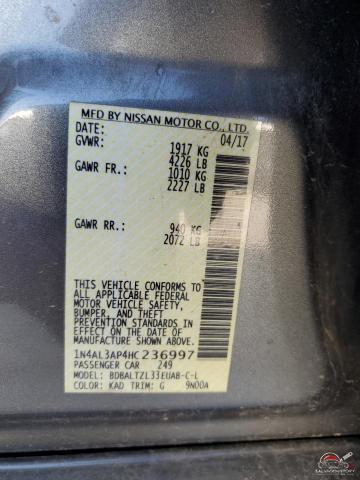 1N4AL3AP4HC236997 2017 NISSAN ALTIMA photo no. 12