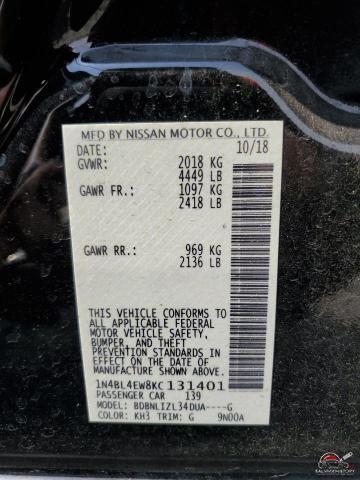 1N4BL4EW8KC131401 2019 NISSAN ALTIMA photo no. 13