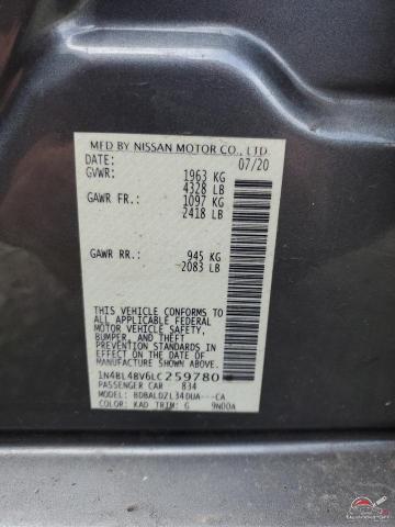 1N4BL4BV6LC259780 2020 NISSAN ALTIMA photo no. 13