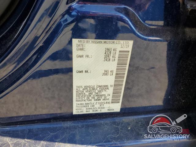 1N4BL4BV7LC210586 2020 NISSAN ALTIMA photo no. 12
