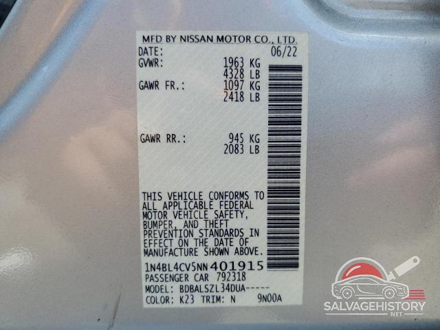 1N4BL4CV5NN401915 2022 NISSAN ALTIMA photo no. 12