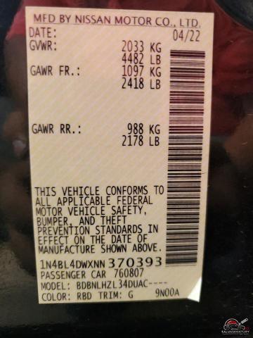 1N4BL4DWXNN370393 2022 NISSAN ALTIMA photo no. 12