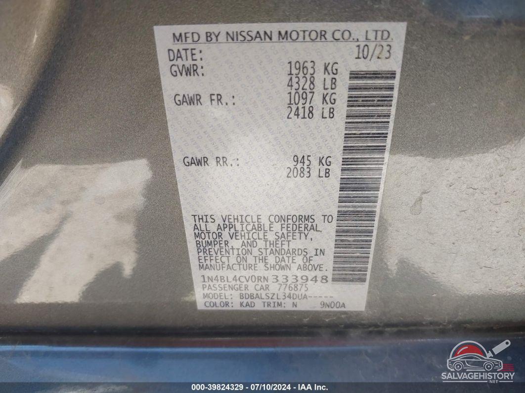 1N4BL4CV0RN333948 2024 NISSAN ALTIMA photo no. 9