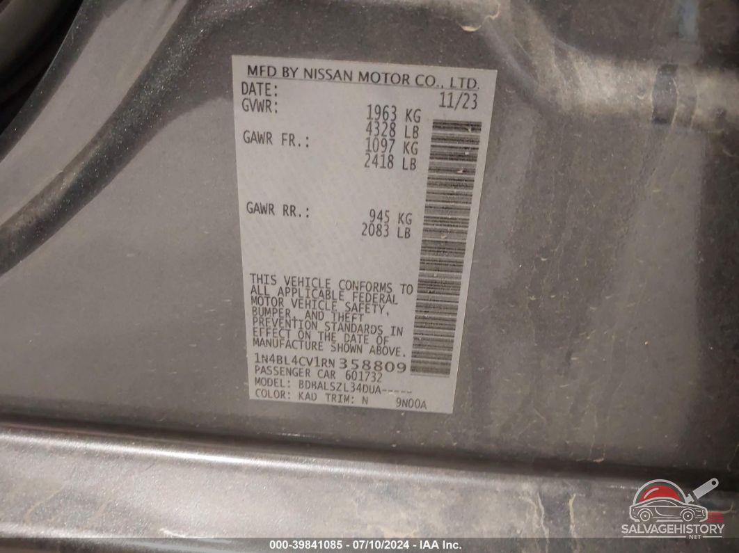 1N4BL4CV1RN358809 2024 NISSAN ALTIMA photo no. 9