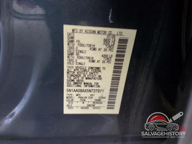 5N1AA08AX5N737971 2005 NISSAN ARMADA photo no. 13