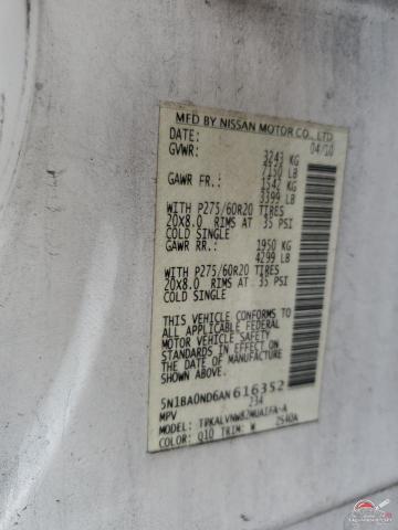 5N1BA0ND6AN616352 2010 NISSAN ARMADA photo no. 13