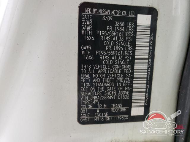 JN8AZ28R49T101826 2009 NISSAN CUBE photo no. 14