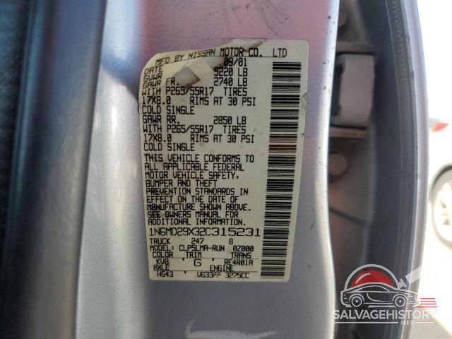 1N6MD29X32C315231 2002 NISSAN FRONTIER photo no. 12