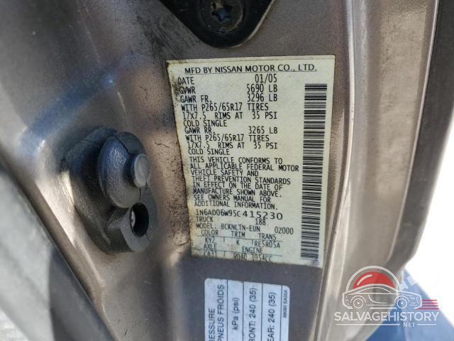 1N6AD06W95C415230 2005 NISSAN FRONTIER photo no. 12