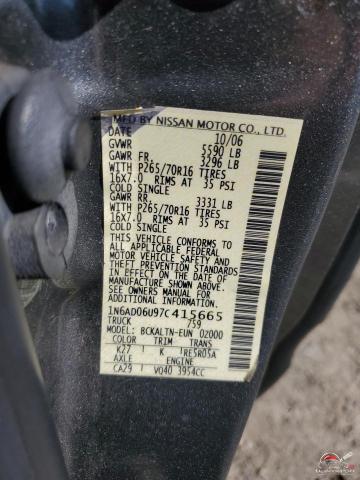 1N6AD06U97C415665 2007 NISSAN FRONTIER photo no. 12