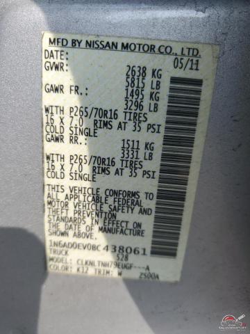 1N6AD0EV0BC438061 2011 NISSAN FRONTIER photo no. 12