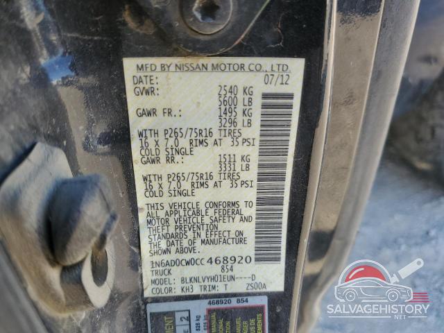 1N6AD0CW0CC468920 2012 NISSAN FRONTIER photo no. 12