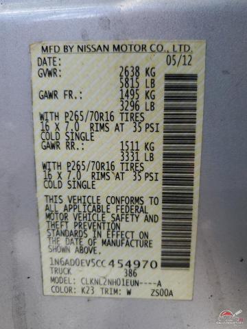1N6AD0EV5CC454970 2012 NISSAN FRONTIER photo no. 12
