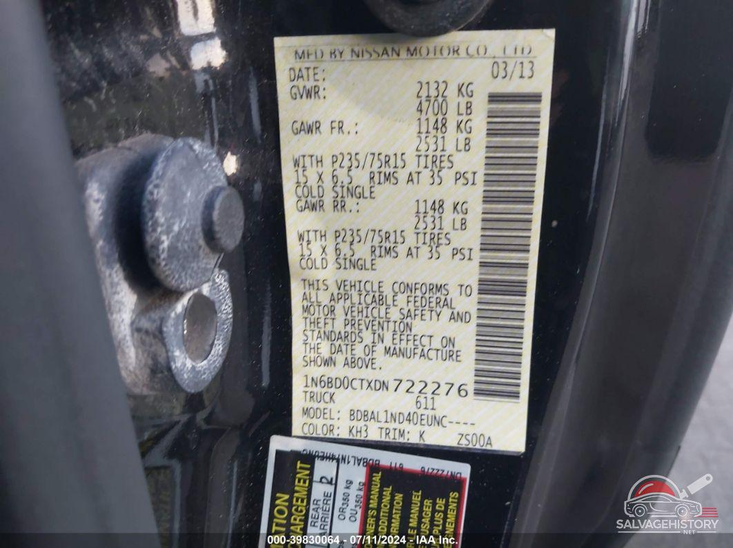 1N6BD0CTXDN722276 2013 NISSAN FRONTIER photo no. 9