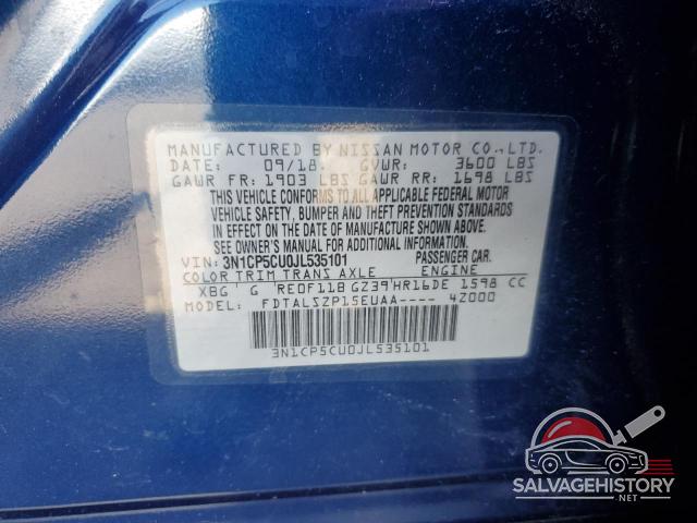 3N1CP5CU0JL535101 2018 NISSAN KICKS photo no. 12