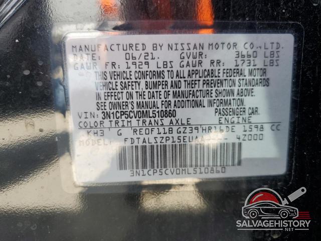 3N1CP5CV0ML510860 2021 NISSAN KICKS photo no. 12