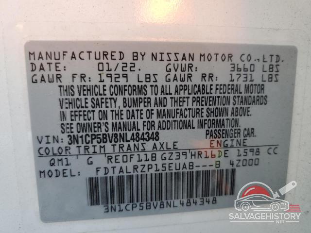 3N1CP5BV8NL484348 2022 NISSAN KICKS photo no. 12