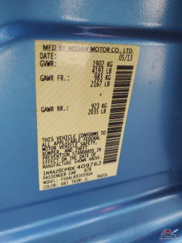 1N4AZ0CP4DC409762 2013 NISSAN LEAF photo no. 12