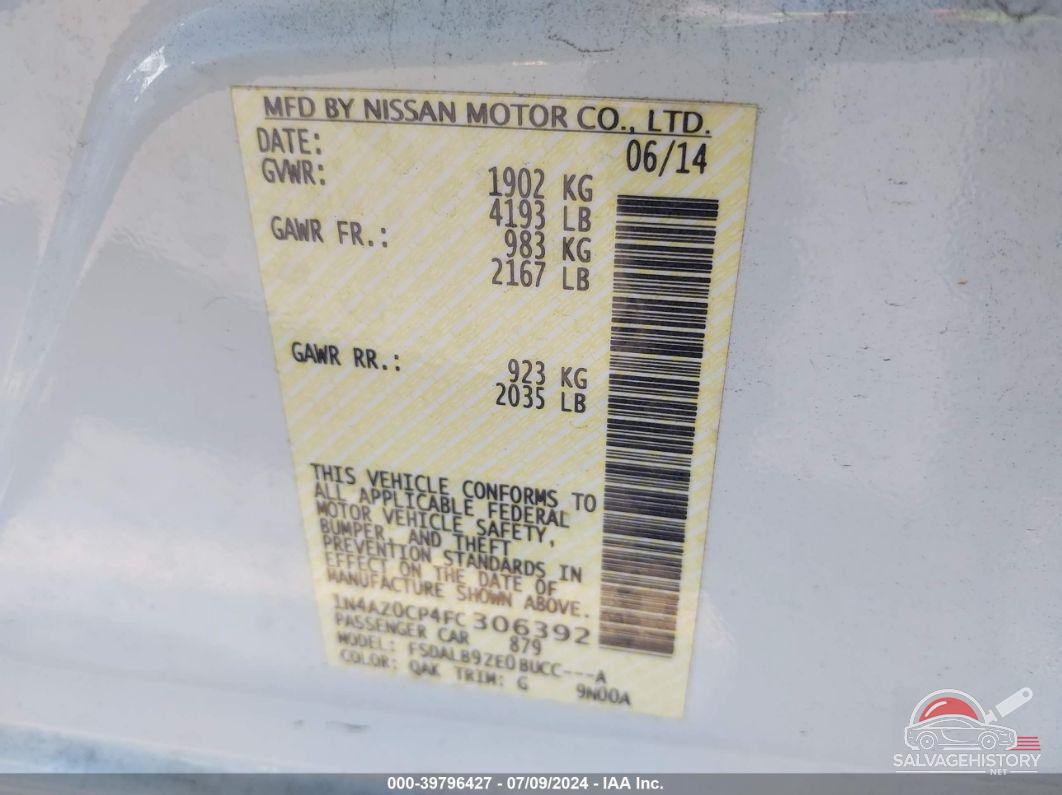 1N4AZ0CP4FC306392 2015 NISSAN LEAF photo no. 9