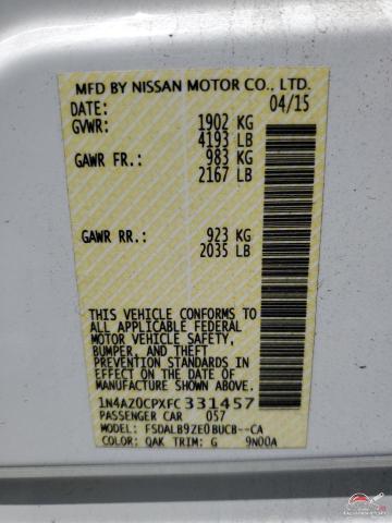 1N4AZ0CPXFC331457 2015 NISSAN LEAF photo no. 13