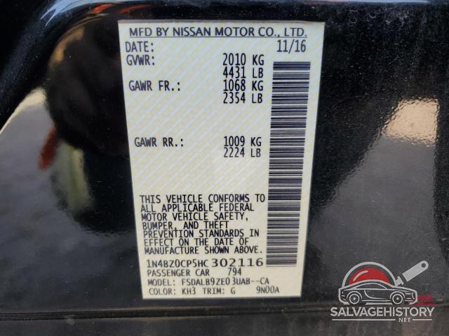 1N4BZ0CP5HC302116 2017 NISSAN LEAF photo no. 12