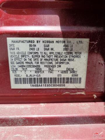 1N4BA41E85C804856 2005 NISSAN MAXIMA photo no. 13