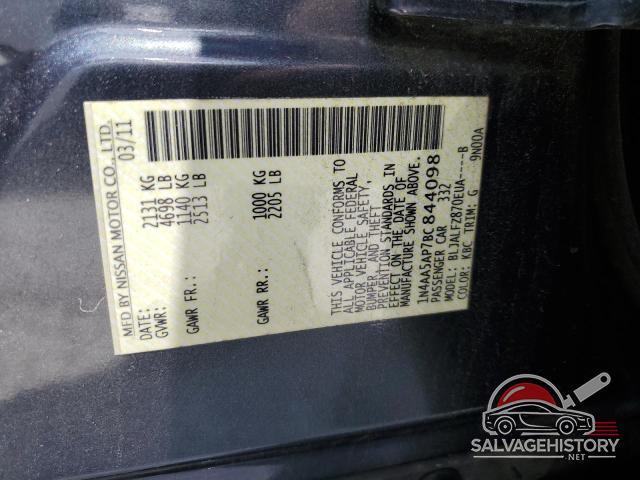 1N4AA5AP7BC844098 2011 NISSAN MAXIMA photo no. 12