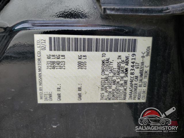 1N4AA5AP4CC834419 2012 NISSAN MAXIMA photo no. 13