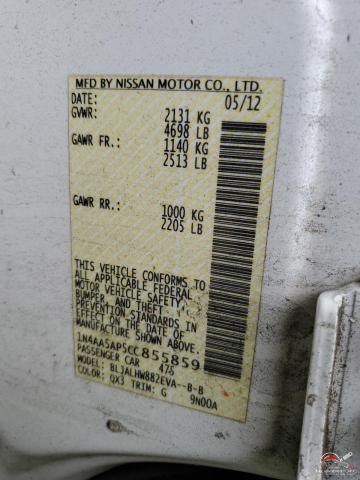 1N4AA5AP5CC855859 2012 NISSAN MAXIMA photo no. 12