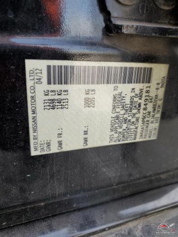 1N4AA5AP6CC849181 2012 NISSAN MAXIMA photo no. 12