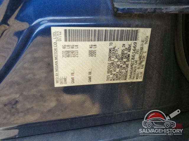 1N4AA5AP6CC865669 2012 NISSAN MAXIMA photo no. 12