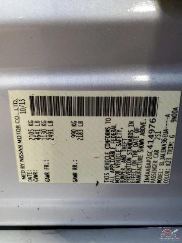 1N4AA6AP2GC414976 2016 NISSAN MAXIMA photo no. 13
