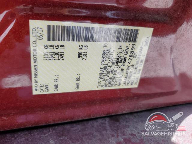 1N4AA6AP1HC428899 2017 NISSAN MAXIMA photo no. 13