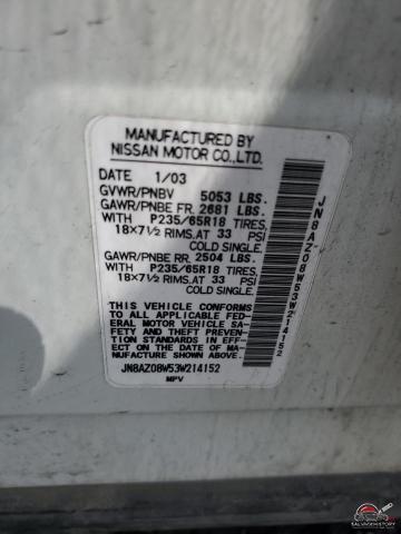 JN8AZ08W53W214152 2003 NISSAN MURANO photo no. 13