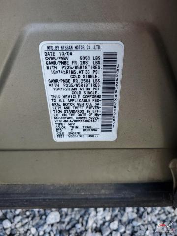 JN8AZ08WX5W406671 2005 NISSAN MURANO photo no. 13