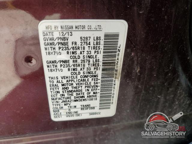 JN8AZ1MW3EW510818 2014 NISSAN MURANO photo no. 13