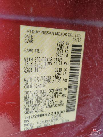 5N1AZ2MH8FN224680 2015 NISSAN MURANO photo no. 13