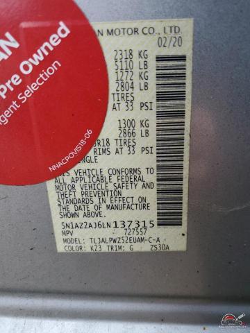 5N1AZ2AJ6LN137315 2022 NISSAN MURANO photo no. 13
