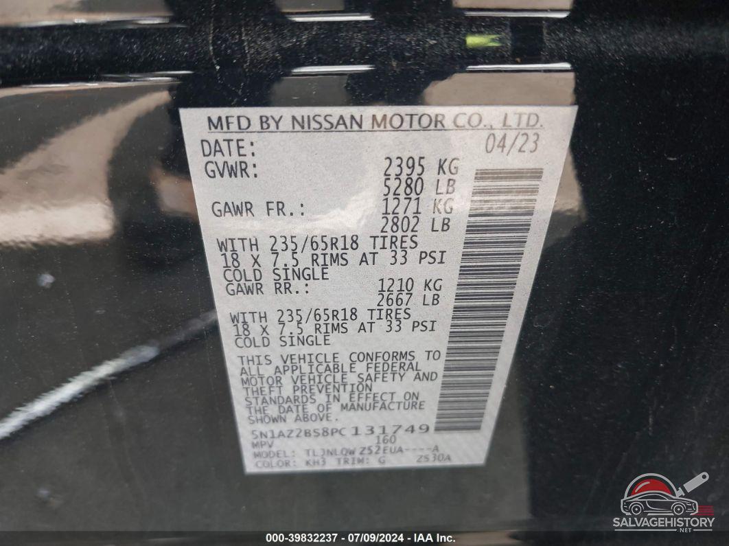5N1AZ2BS8PC131749 2023 NISSAN MURANO photo no. 9