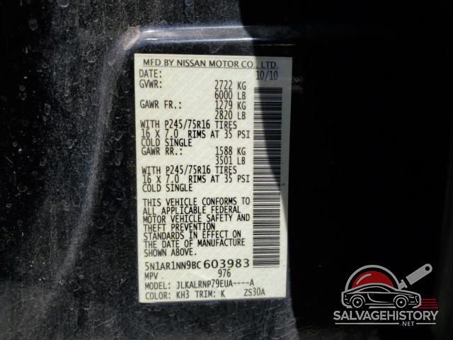 5N1AR1NN9BC603983 2011 NISSAN PATHFINDER photo no. 14