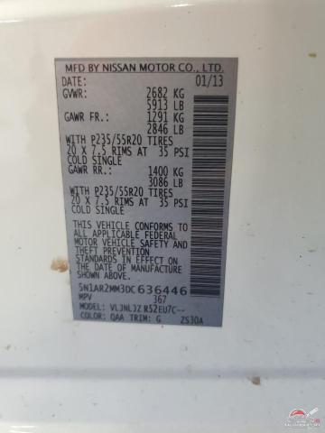 5N1AR2MM3DC636446 2013 NISSAN PATHFINDER photo no. 13