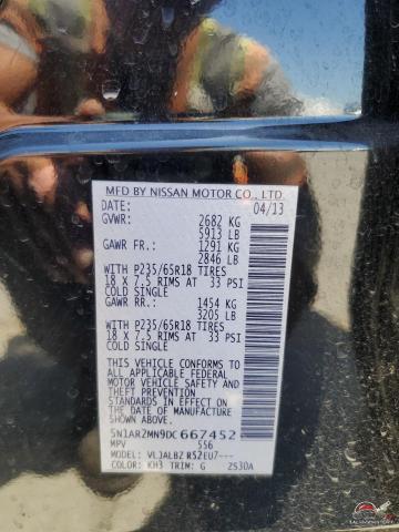 5N1AR2MN9DC667452 2013 NISSAN PATHFINDER photo no. 14